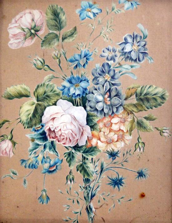 Early 19th century English School Study of a floral spray 8.5 x 7in.